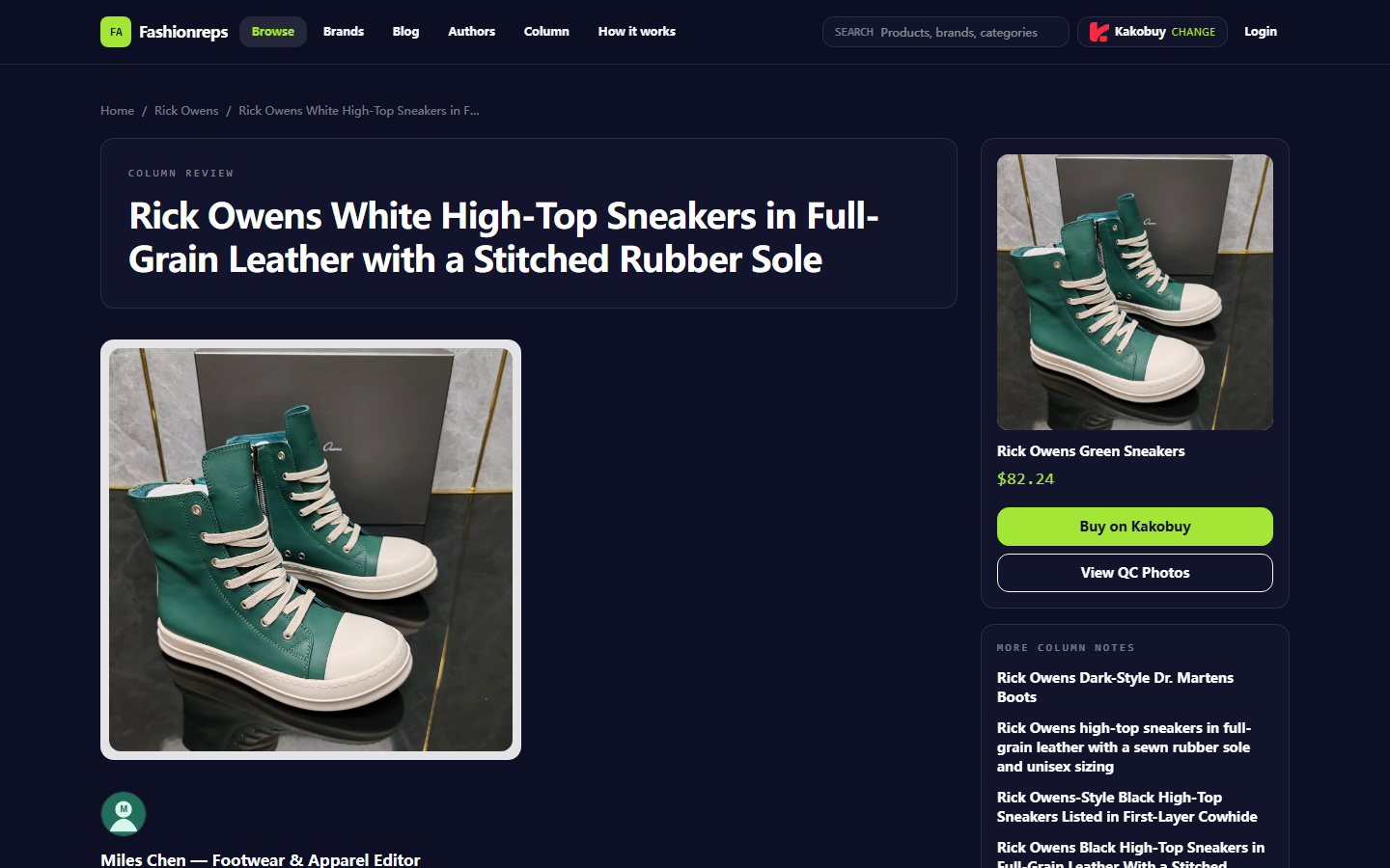 Rick Owens Shoe Cart Spec Mismatch Fix