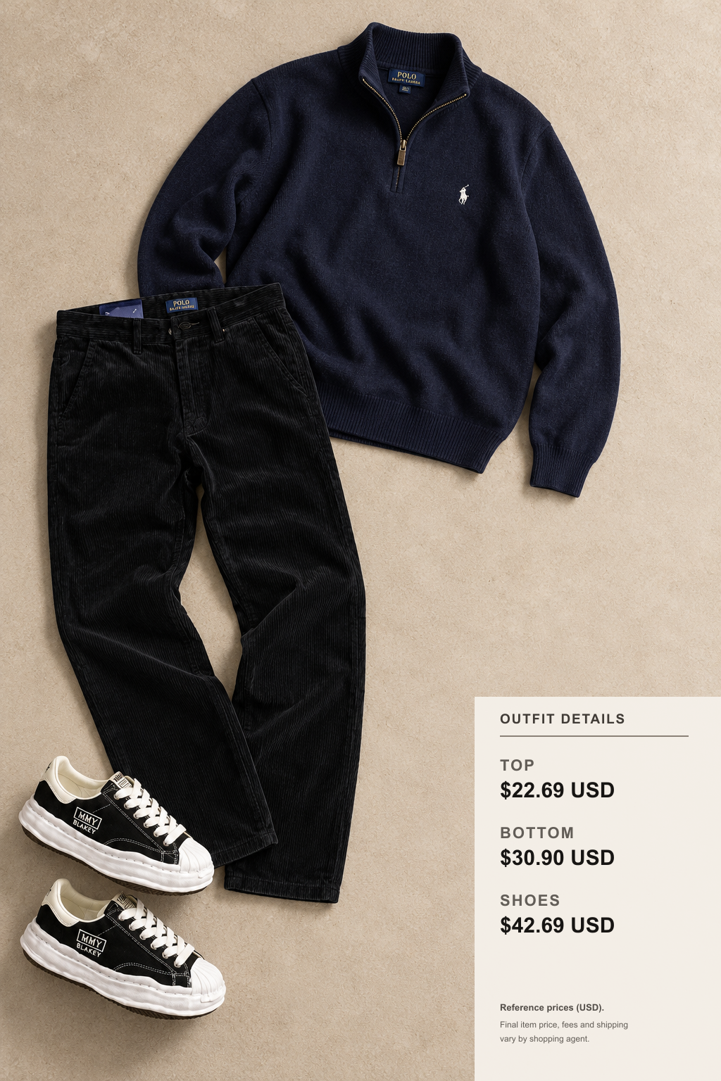 polo ralph lauren Knitwear Color Looks outfit 2 editorial flat lay for fashionreps
