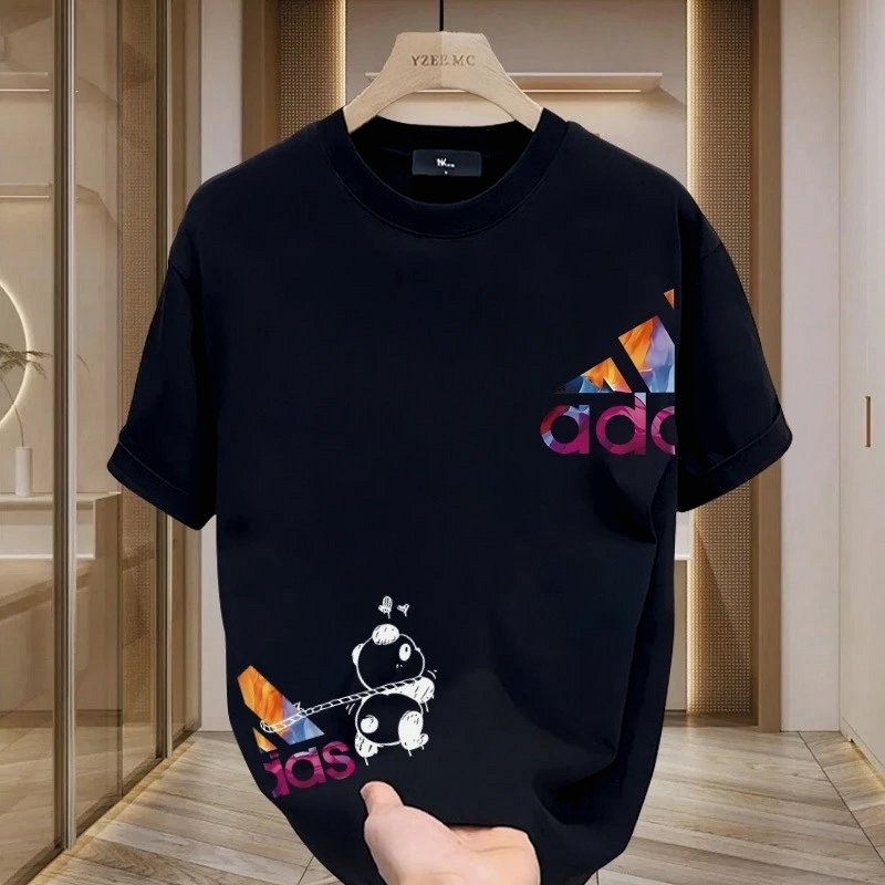 Adidas Black T-Shirt in Casual Streetwear Style Review: Stitch Count, Hem Print and 10x Seam Photos on an $8.36 Cotton Crew-Neck