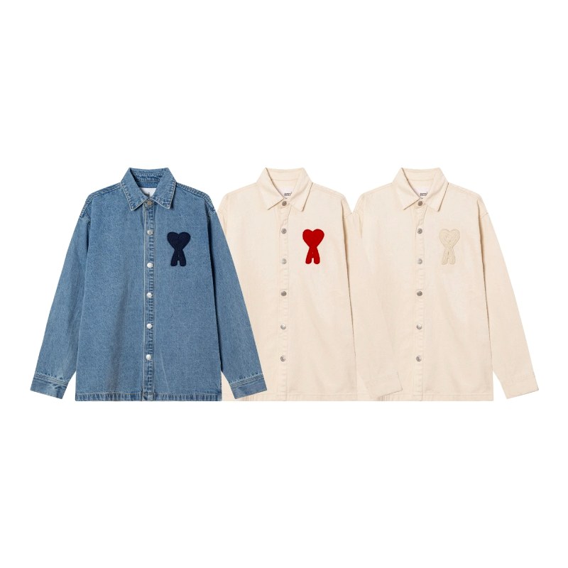 Ami Paris Heart-Embroidered Denim Shirt Review: Straight Hem vs. Curved, Checked at $47.01