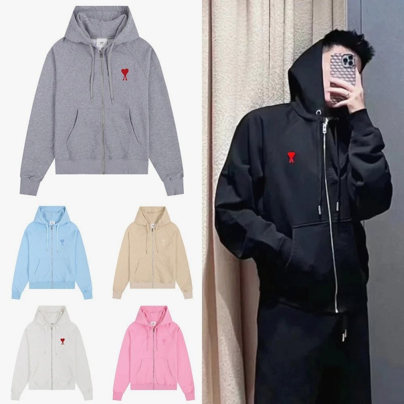 AMI Paris Heart-Print Zipper Hoodie Collection Review: One 30 °C Wash and the Six Reference Families Behind 45 Colour Codes