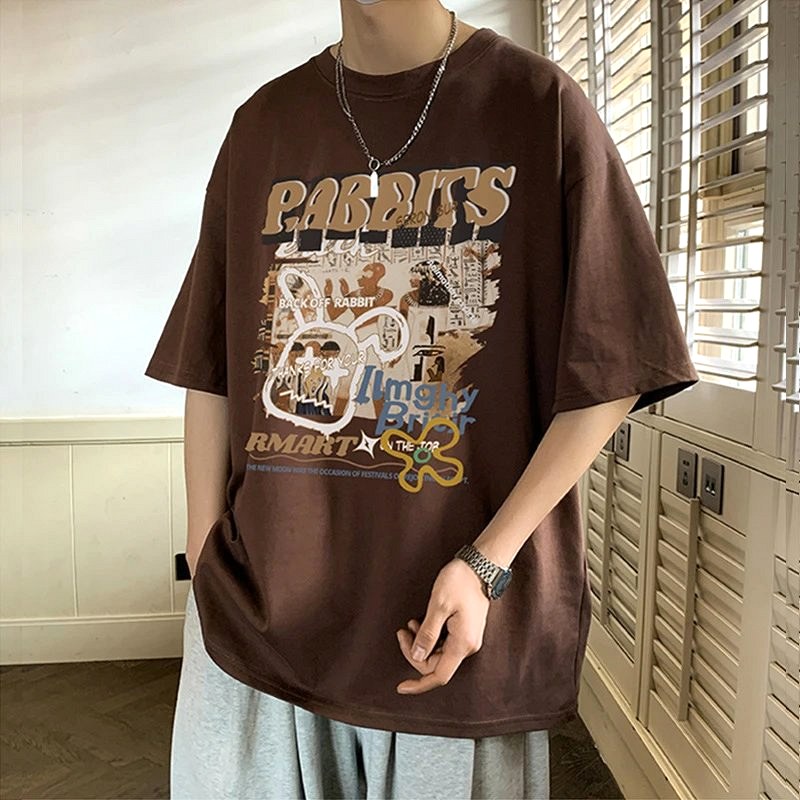 Foreign Trade Brown T-Shirt Review: We Measured the 26 cm Cartoon Print on a $5.97 Loose Cotton Crew Neck