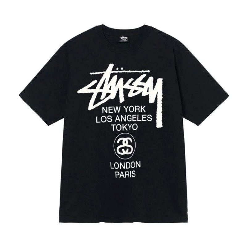 Stussy Letter-Print Black T-Shirt Review: Sizing, 250–300 gsm Fabric Weight and Fit on a 178 cm Frame